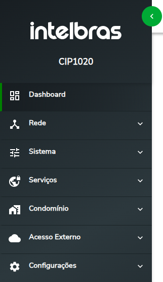 Menu lateral do software