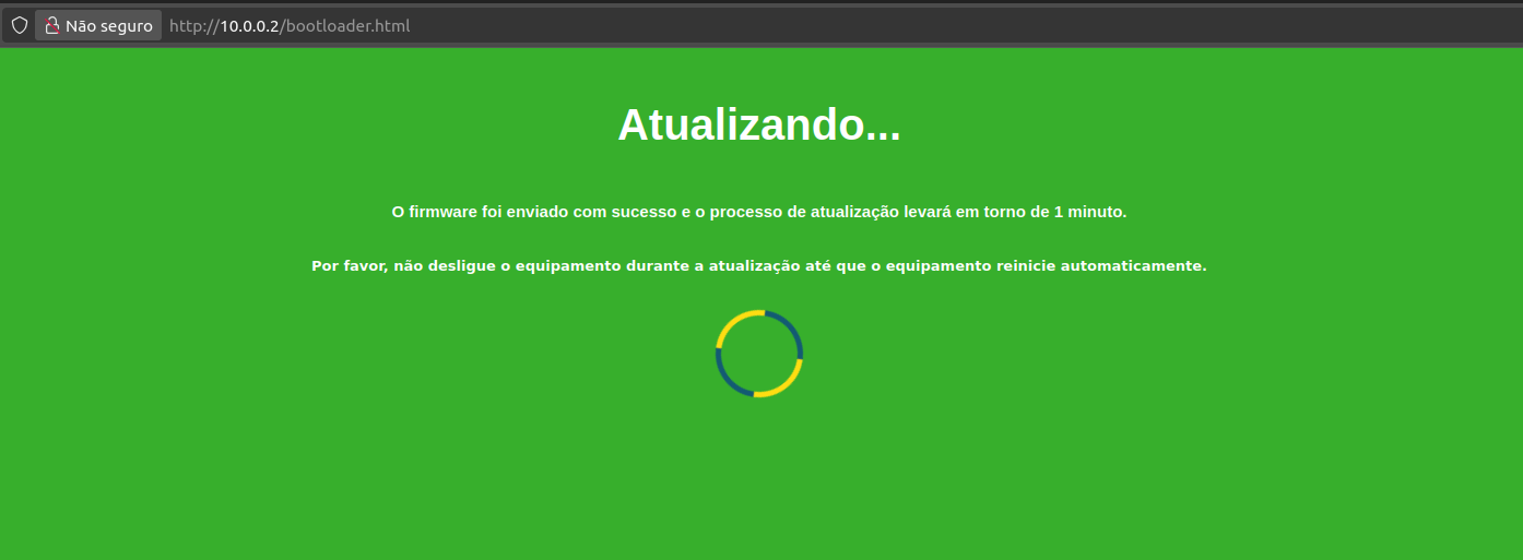 Tela de Atualização do Modo Recovery do software