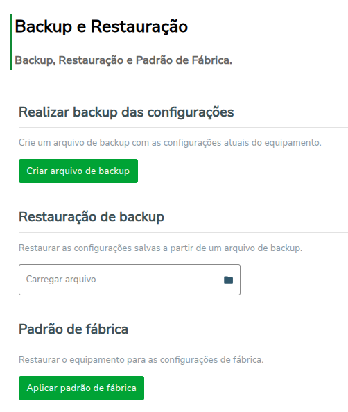 Sistema Backup do software