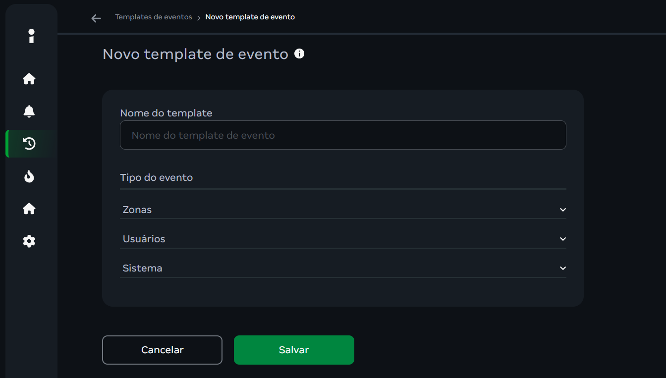 Figura 82. Novo template de evento