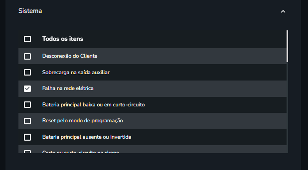 Figura 86. Eventos de sistema