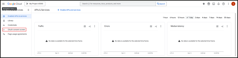 Entering the OAuth consent screen