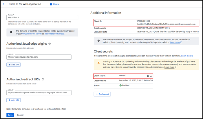 Client information