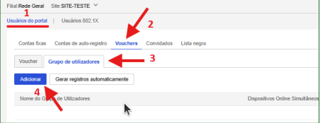 Adicionar Grupo de Utilizadores