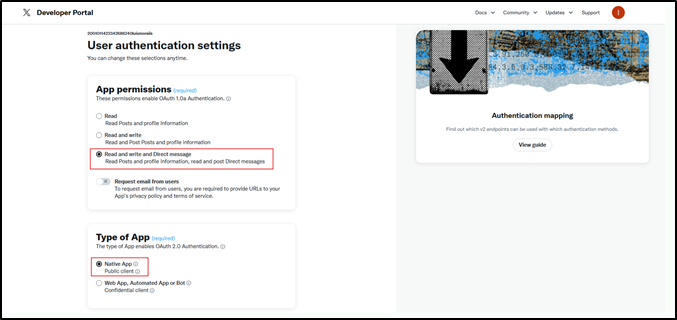 Ativação do Oauth 1.0a