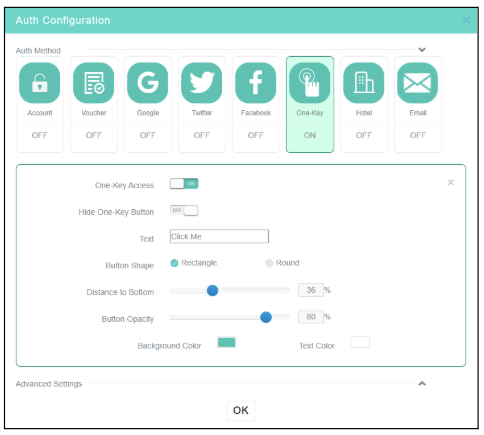 Configuração de One-key