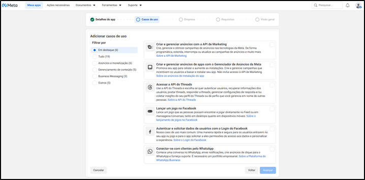 Verificação de negócios e finalizações.