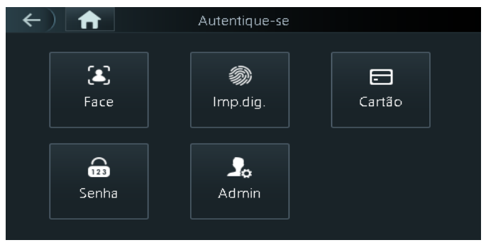 Tela métodos de acesso