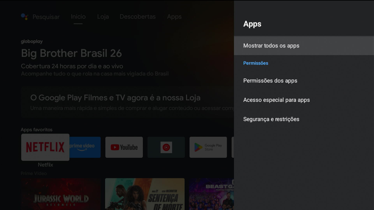 Tela configuração conta e perfil