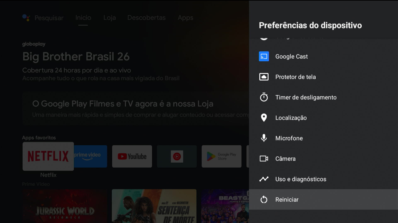 Tela config sistema