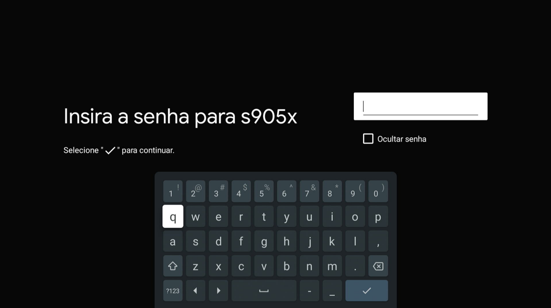 Figura tela para inserir senha do Wi-Fi