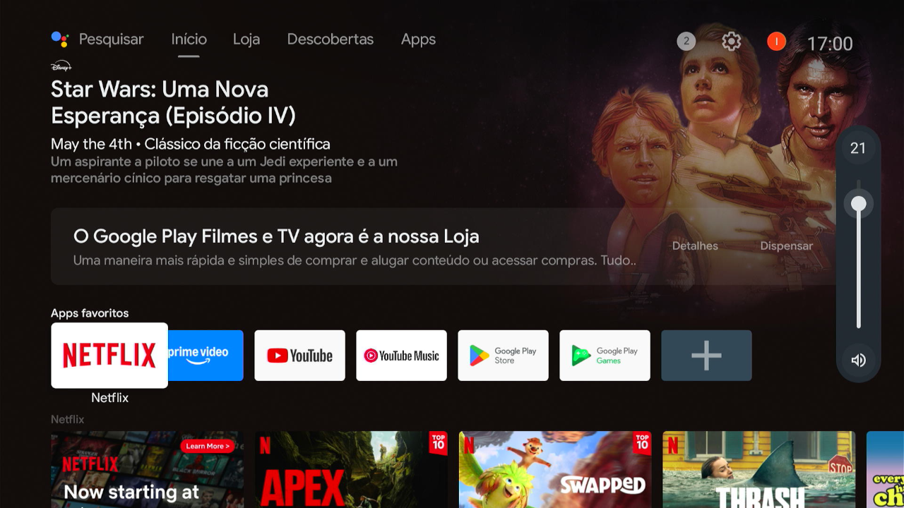 Tela controle de volume +