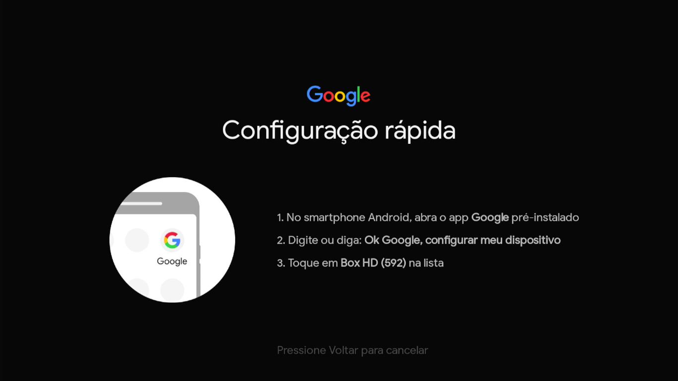 Figura tela de configuração com o app google home