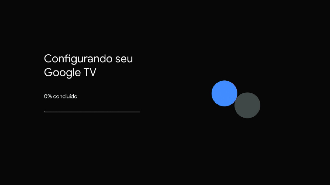 Tela configuração google TV
