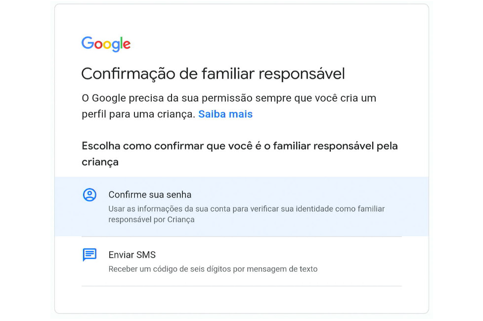 Tela código de verificação