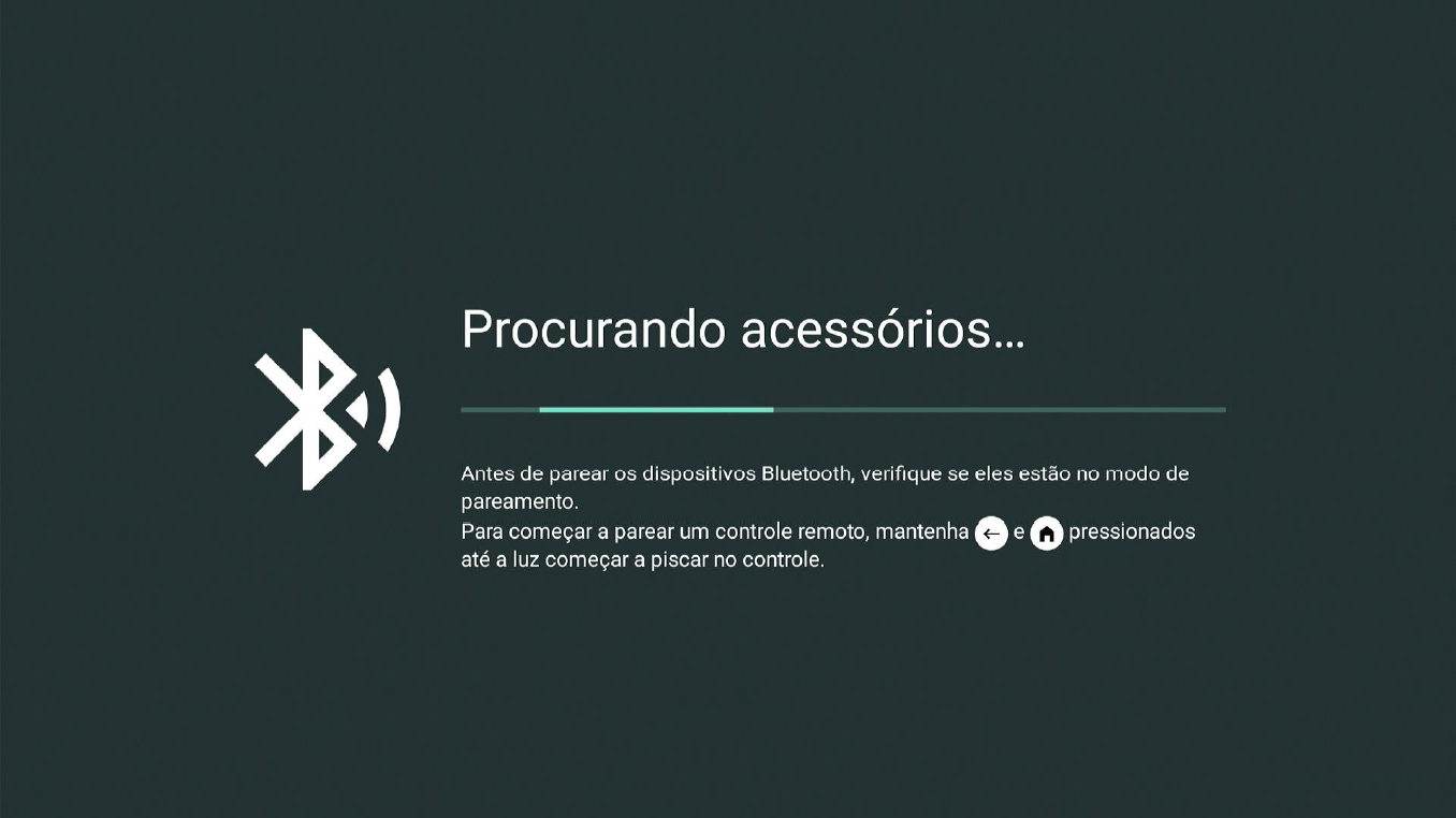 Tela procurando acessórios via bluetooth