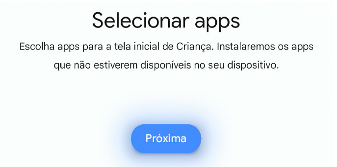 Tela selecionar apps