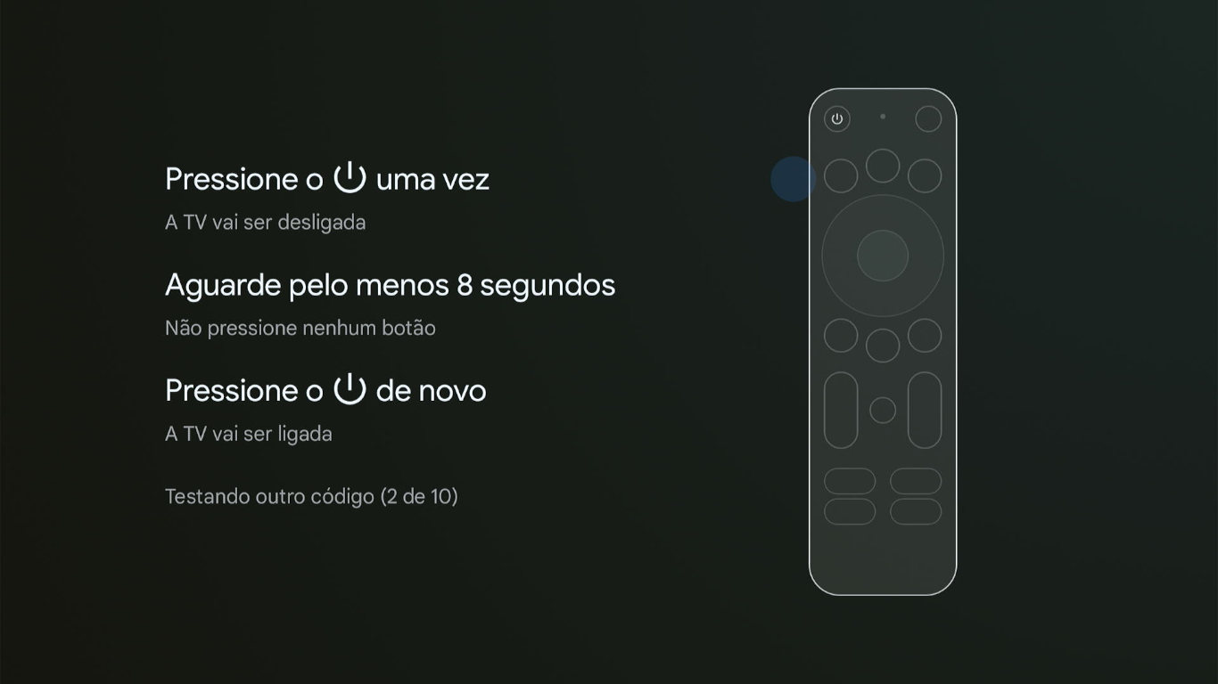 Figura tela configuração do controle - tecla liga/desliga OK