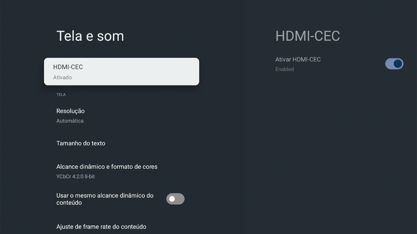 Tela e som
