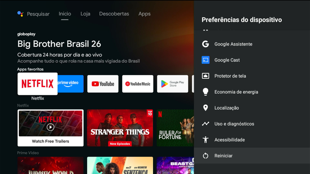 Tela config sistema