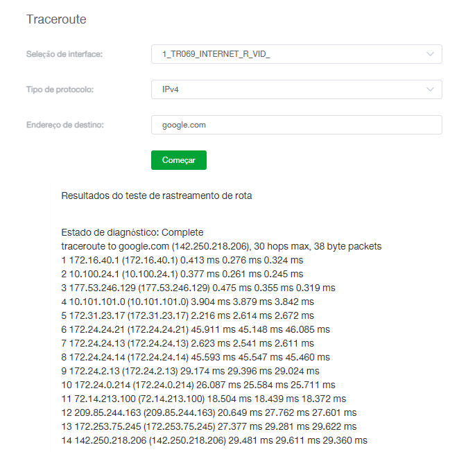 traceroute