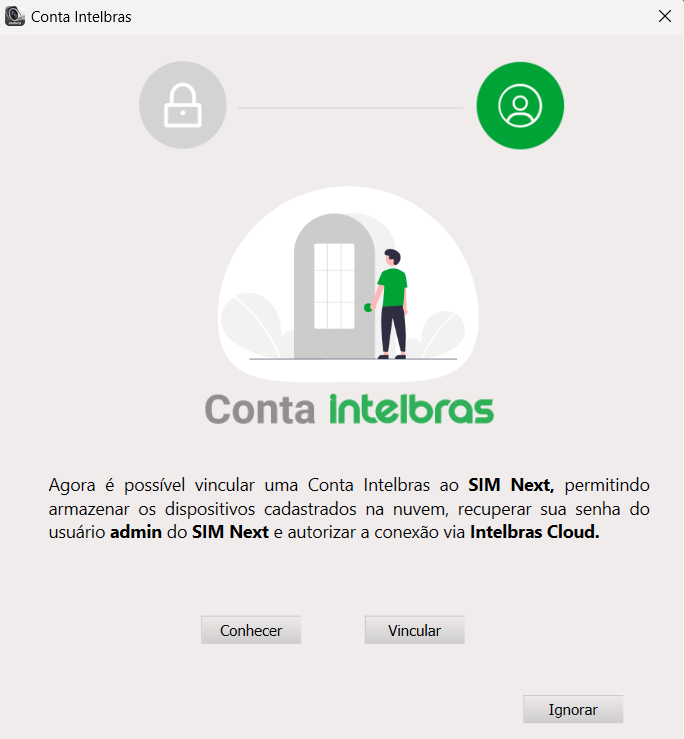 Vinculo inicial da Conta Intelbras